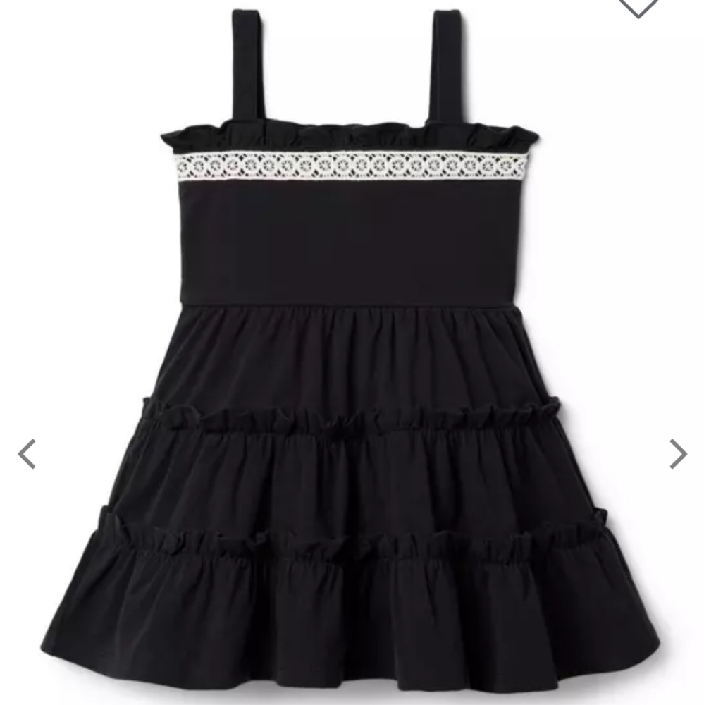 Janie and Jack Black Crochet Trim Tiered Jersey Sundress 18-24 months NWT